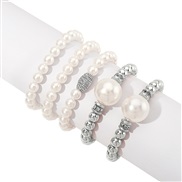 ( White k) multilayer Pearl bracelet set  brief temperament wind geometry beads beads