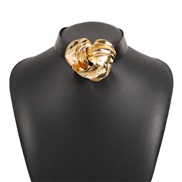 ( Gold)occidental style personality fashion Metal flowers necklace  temperament retro trend leather lovers bracelet