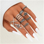 (52919)occidental style wind personality brief feather star ring set samll temperament ring