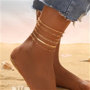 (58341 1) multilayer retro brief chain Anklet set  personality wind foot
