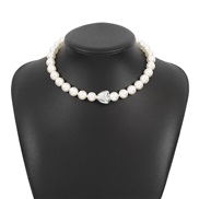 ( White k) retro Pearl necklace woman  highins all-Purpose love clavicle chain