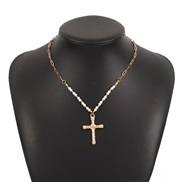 brief personality all-Purpose necklace  wind cross Pearl splice wind clavicle chain