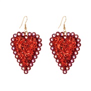 ( red) earrings leath...