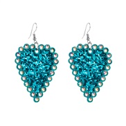 ( blue) earrings leat...