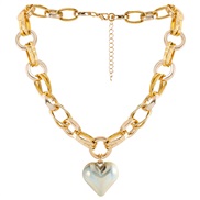 ( Gold)occidental style  wind hollow Alloy chain Peach heart pendant exaggerating love samll necklace