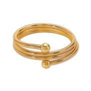 ( Gold)occidental style fashion brief fashion Street Snap bangle  personality creative geometry Alloy circle