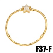 (F)occidental style love Five-pointed star bracelet fitting woman bronze gold plated snake chainbrh