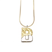 (B)temu occidental style Word pendant necklace woman double color gilded clavicle chainnk