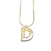 (D)temu occidental style Word pendant necklace woman double color gilded clavicle chainnk