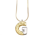 (G)temu occidental style Word pendant necklace woman double color gilded clavicle chainnk