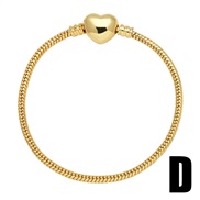 (D Gold) love cross pendant bracelet woman gold platedbrf