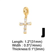 (J) love cross pendant bracelet woman gold platedbrf