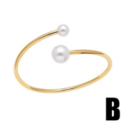 (B)occidental style high Pearl love bangle woman bronzek gold chain braceletbrk