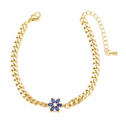 ( blue)occidental style flowers pendant bracelet woman gilded embed color zirconbrg