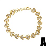 (A) four clover bracelet woman gilded zircon love Peach heart Moonbrk