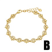 (B) four clover bracelet woman gilded zircon love Peach heart Moonbrk