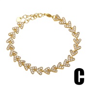 (C) four clover bracelet woman gilded zircon love Peach heart Moonbrk