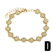 (D) four clover bracelet woman gilded zircon love Peach heart Moonbrk