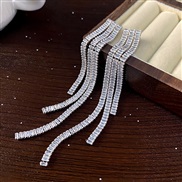 ( Silver needle  Silver)long style tassel fully-jewelled fashion brief silver woman earrings temperament super fashion 