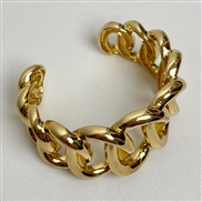 ( Gold)occidental style hollow Metal twisted width opening bangle woman samll high annular