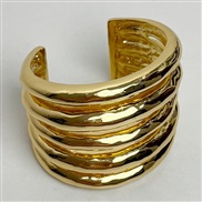 ( Gold)occidental style samll retro gilded multilayer hollow Metal width opening bangle woman high