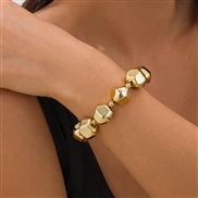 ( 1  Bracelet  Gold 2522)occidental style fashion exaggerating Irregular beads bracelet woman  personality geometry bea