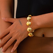 ( 3  Bracelet  Gold 2523)occidental style fashion exaggerating Irregular beads bracelet woman  personality geometry bea