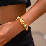 ( 4  Bracelet  Gold 2521)occidental style fashion exaggerating Irregular beads bracelet woman  personality geometry bea