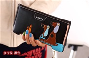 Korean style cartoon samll dog long style lady coin bag  student cartoon zipper Wallets