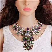 occidental style luxurious diamond  crystal necklace  pendant flowers high-end  woman