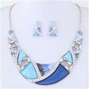 occidental style trend  Metal concise personality exaggerating temperament necklace ear stud