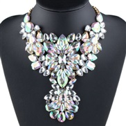 occidental style flowers diamond necklace large pieces crystal pendant fashion all-Purpose personality sweater chain