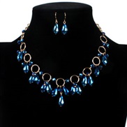occidental style fashion crystal pendant necklace  tassel glass clavicle chain