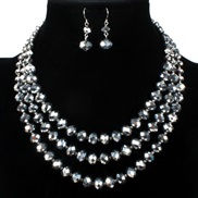 occidental style retro multilayer exaggerating glass crystal necklace  clavicle chain