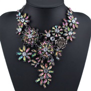 occidental style super luxurious  transparent crystal diamond short style clavicle necklace  exaggerating Korea woman