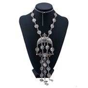 occidental style  luxurious temperament pattern coin tassel necklace set