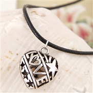occidental style  Metal LOVE love leather necklace