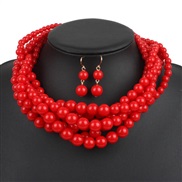 occidental style  pure handmade weave Acrylic beads fashion exaggerating woman short style clavicle necklace