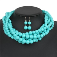 occidental style  pure handmade weave Acrylic beads fashion exaggerating woman short style clavicle necklace