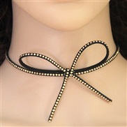 ( gold ) occidental style trend  concise Rivet bow lady necklace