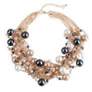 occidental style fashion women exaggerating color Pearl multilayer short style clavicle chain