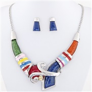 occidental style trend  Metal mosaic concise temperament necklace