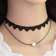 occidental trend  fashion concise all-Purpose Pearl personality Double layer chain  necklace