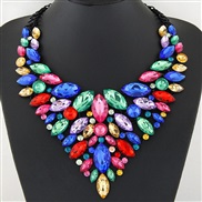 occidental style trend  Metal bright luxurious shine gem temperament exaggerating necklace