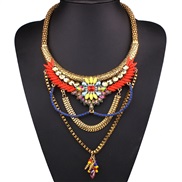 occidental style Alloy necklace woman diamond personality retro multilayer necklace