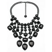 European and American big baroque full mesh short black gem diamond necklace jewelry wholesale exaggerated female