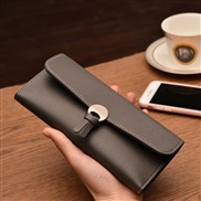 lady long style coin bag Korean style more buckle leather  Card purse