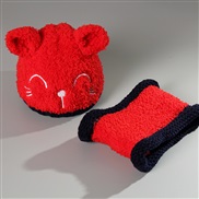 new style Korean style Autumn and Winter hat cat set knitting velvet Modeling woolen