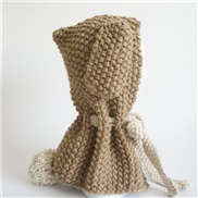 cartoon rabbit handmade weave woolen Autumn and Winter new style child hat set