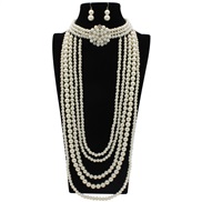 occidental style fashion  diamond Pearl flower necklace  long style sweater chain